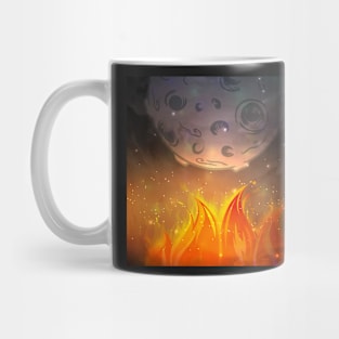 Let it fire to the moon - Fire sign - The Five Elements Abstract  Symbol Mug